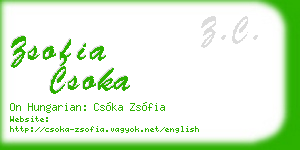 zsofia csoka business card