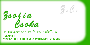 zsofia csoka business card